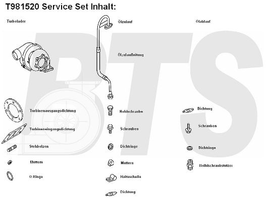 BTS TURBO Kompressor,ülelaadimine T981520